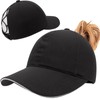 Enwokran Women's Ponytail Hat, Crossed Baseball Cap, High Messy Bun