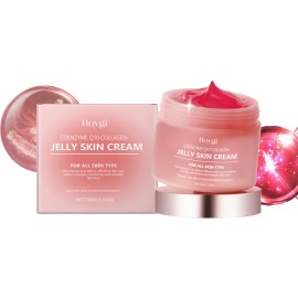 Jelly Cream 100g Hydrating Nourishing Brightening Facial Moisturizer Vitamin C Glycerin Green Tea Pearl for All Skinnet weight: 100 mL, color: 100g