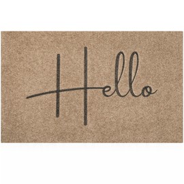 Lzuso Hello Outdoor Door Mat Front Door Indoor Non-slip Doormat Non-Slip Easy to Clean Floor Mat for Outside Entry,Yard,Garage,High Traffic Areas Hello 18"X28"