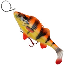 Savage Gear PRE-RIGGED SOFT LURE 4D PERCH SHAD - 20CM - 100, per unit, Albino, Albino, N°1/0, 20