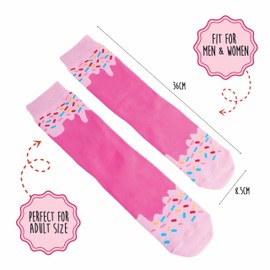 Pop Craze – Strawberry Ice Pop Socks 1 Pair. One Size Fits Most. Novelty Food Socks. Ice Pop Socks, Dessert Socks Birthday, Christmas Gift Ideas for Women, Teens