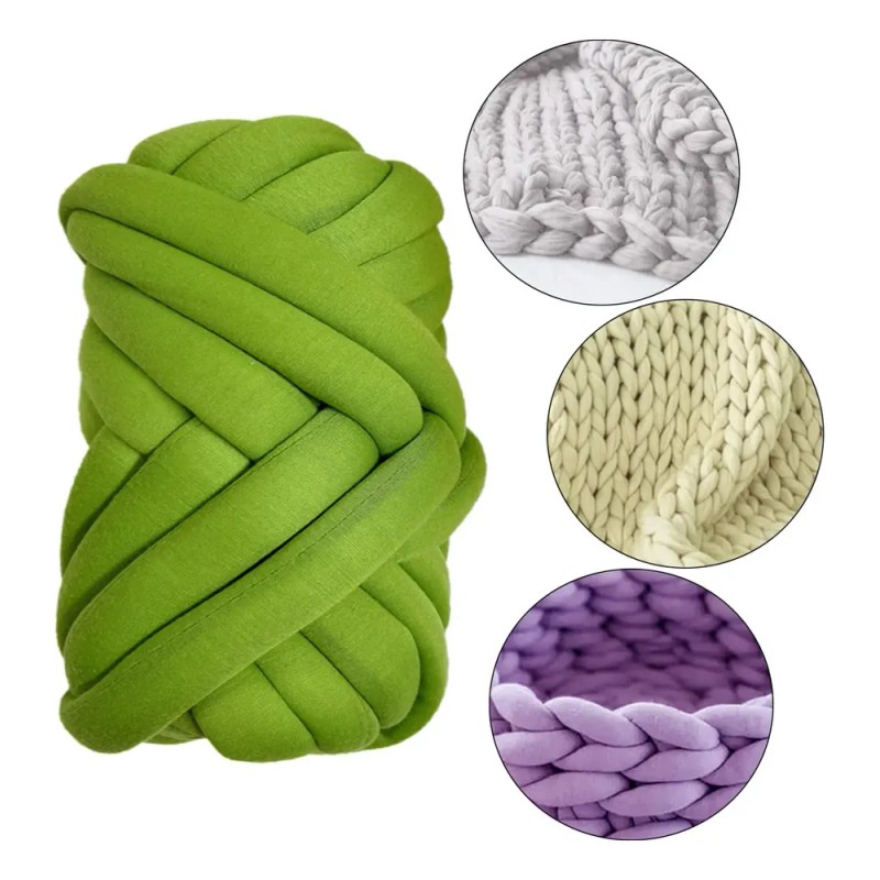 1.5kg Chunky Yarn Jumbo Tubular Yarn Soft Arm Knit Green