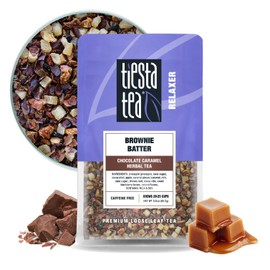 Tiesta Tea Brownie Batter, Premium Loose Leaf, Chocolate Caramel Herbal Tea Blends, Non-Caffeinated Herbal Drink, Real Fruit, Herbs, Spices, Hot or Iced Brew Up to 20-25 Cups, 3oz Resealable Pouch