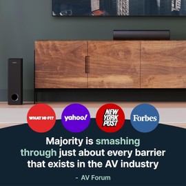 Majority Compact 50 Watt Bluetooth Soundbar With Remote Eq Control Dual Stereo 15 Inch