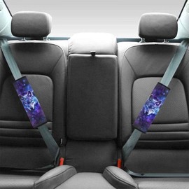 Biyejit Galaxy Wolf Car Seat Belt Pads Cover for Women, Soft Comfort Seat Belt Cushion Shoulder Backpack Straps for Adults Girls 2 Packs