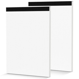 Dot Grid Notepad 8.5 x 11, 2 Pack, 5x5 Dotted Graph Paper 8-1/2 x 11", Dotted Journal Notepad for Sketching Journaling, Micro Perforated, White Thick Paper 1/5" Dots Notes Writing Pad, 30 Sheets/Pad