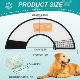 Asheyya Dog Cone Collar, 13-18 in Recovery Collars for after Dogs Prevent Licking Surgery Soft