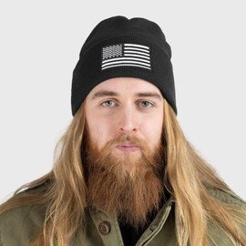American Flag Embroidered Beanie Winter Hat for Men Women, Multi-Season Military Tactical Gear Police Army Winter Warm Hat