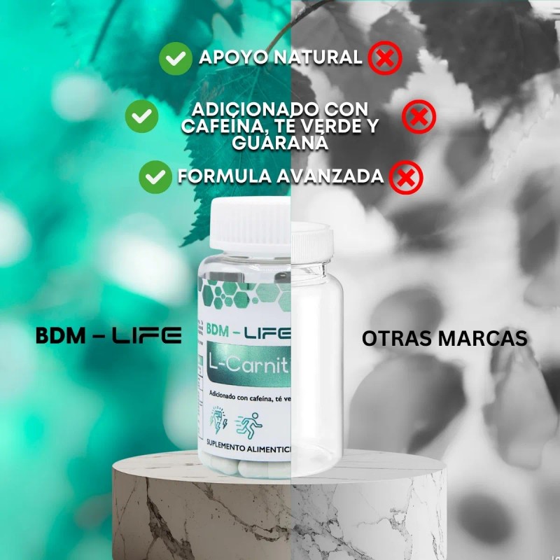 BDM-LIFE L-Carnitina Cpsulas con Cafena T Verde Guaran Sin Sabor