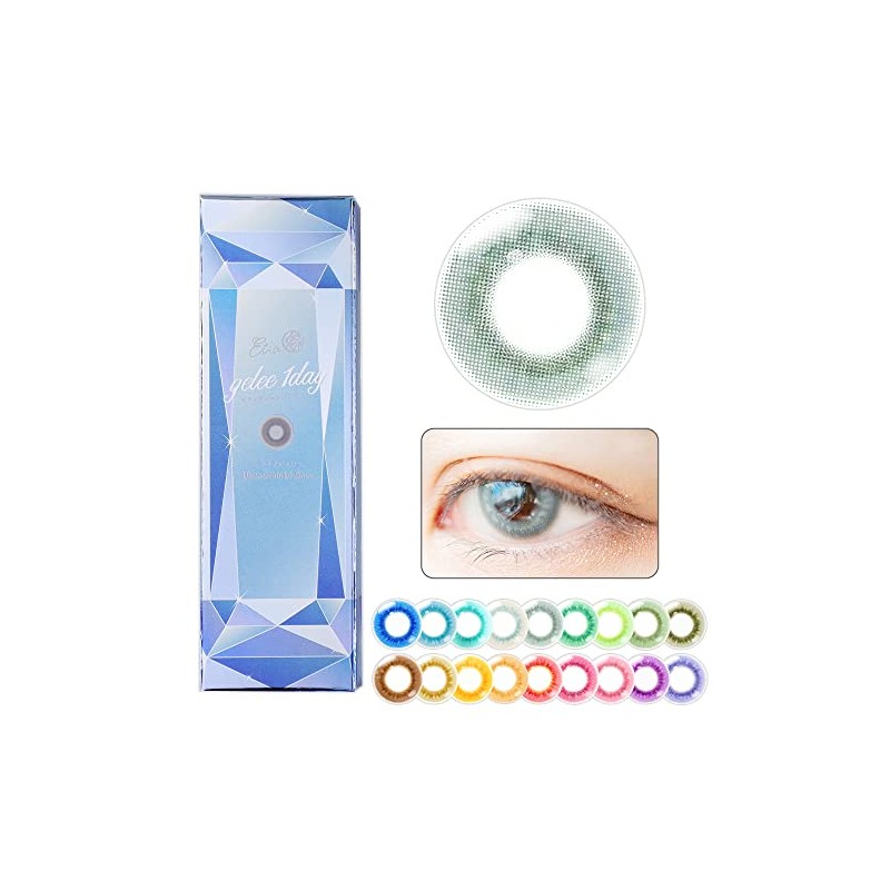 エティア ジュレワンデー 度あり/度なし 全18色【10枚入】コスプレ×ハーフ目 フチなし 高発色カラコン ライチジュレ -0.00 度なし