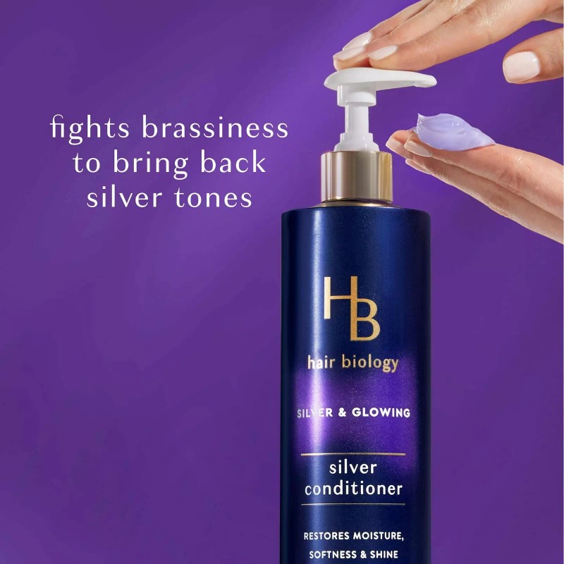 HB Hair Biology Silver and Glowing Purple Shampoo for Silver