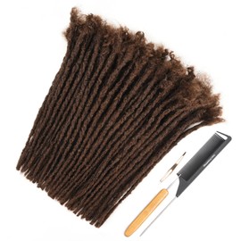 originea Extensiones De Rastas Daixi Entrelazadas Hechas A Mano, 100% Cabello Humano Real, Con Textura Natural, Suaves Y Suaves (4 Unidades - 0,8 Cm, 20 Cm, 60 Hebras)