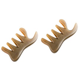 minkissy 2 Pcs Guasha Scraping Massager Ox Horn Comb Body Massaging Comb Head Massage Tool