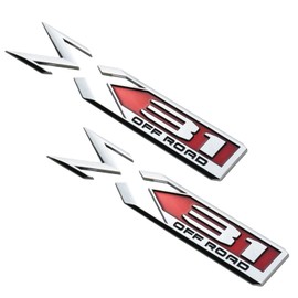 2Pack X31 Off Road Emblem 84682662 Rear Bodyside Badge Nameplate Letter Replacement for 2019 2020 2021 2022 GMC Sierra 1500 (Chrome Red)