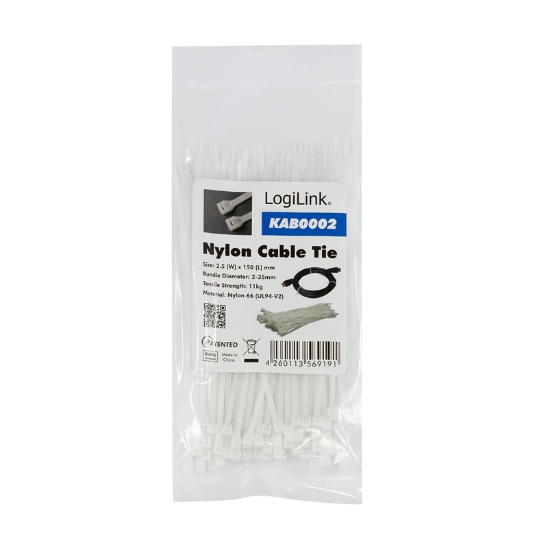 LogiLink KAB0002 LogiLink German Industrial Standard Cable Ties. 100-Piece. 13
