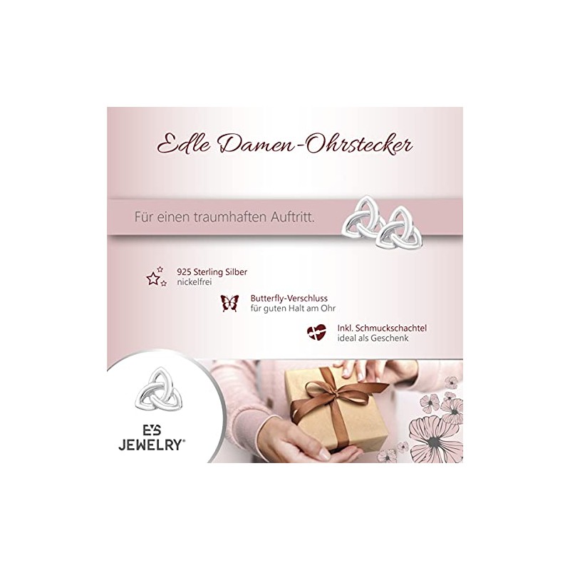 EYS JEWELRY Trinity Women's Celtic Triangle Knot Stud Earrings 925