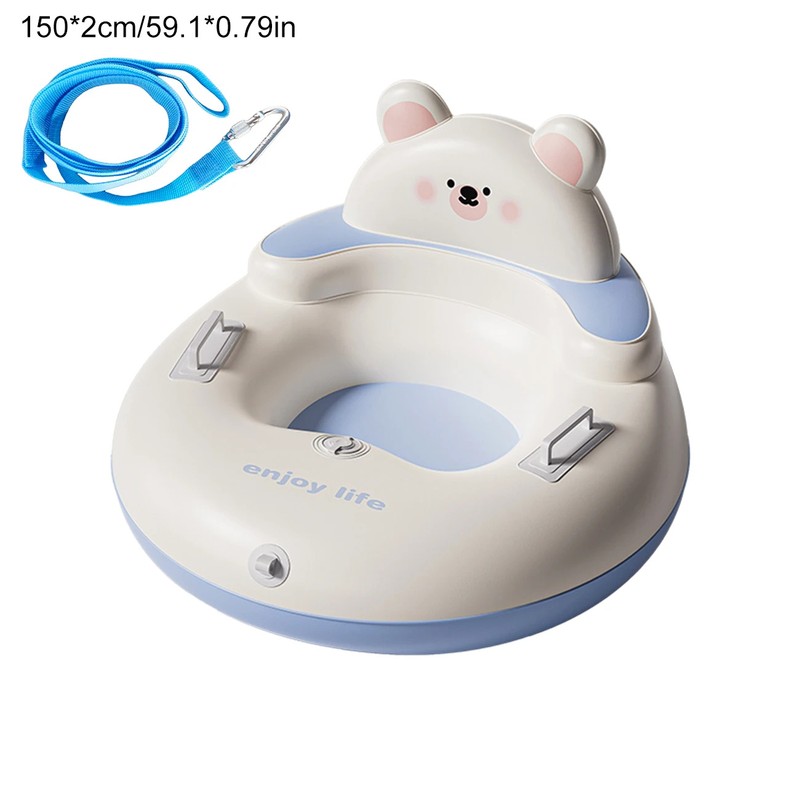 34.3 Inch Inflatable Snow Tube with Backrest and Handles, Thickened
