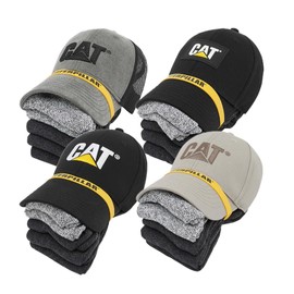 CAT Unisex Logo Cap/5 Sock Bundle, (1 Cap & 5 Pairs of Socks), 9-12
