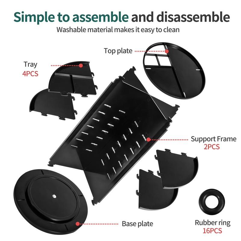 seinlife 360 Rotating Makeup Organizer,DIY Adjustable Spinning Holder,Foldable Cosmetic Storage