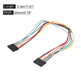 MECCANIXITY Female to Female 8Pin Breadboard Jumper Wire 2.54mm Pitch Single Row Ribbon Cable 30cm Long Breadboard Ribbon Cables for Breadboard Electronic Projects Pack of 2,Multicolored