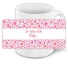 Tasse mit Namen Nele und schönem Motiv mit rosa Herzen