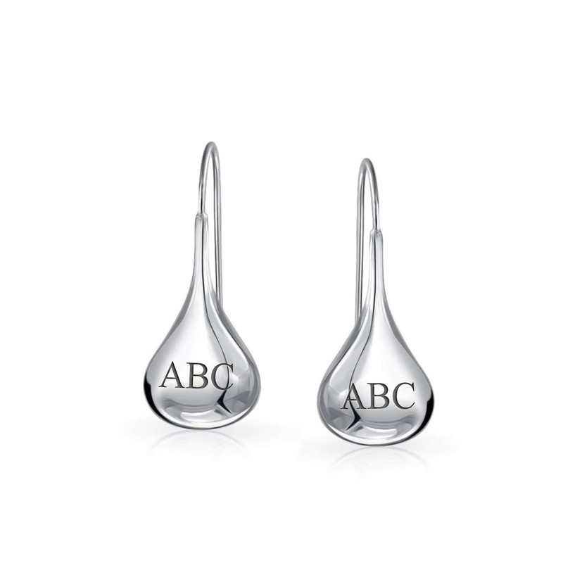 Bling Jewelry Polished Teardrop Sterling Silver Drop Hook Earrings