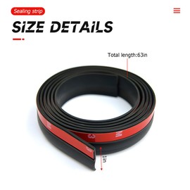 BELOMI 1.6M/5.25Ft Car Weather Sealing Strip, Universal for SUV MPV Hatchback Trunk Lid Gap, Rubber Trunk Sealing Strip, Waterproof Dustproof (Black)