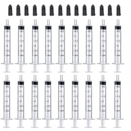 Gufastoe Pack of 40 3 ml Syringes, Oil Dosing Syringe (without Needles) with Caps, for Small Pet Feeding, Industrial Precision Application