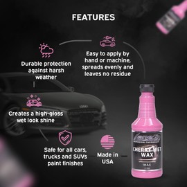 Lane’s Cherry Wet Wax- Car Wax, Automotive Clear Coat, Car paint Protection Solution- High Gloss Finish, Durable Protection, Easy Application, E-328, Size- 32 Oz
