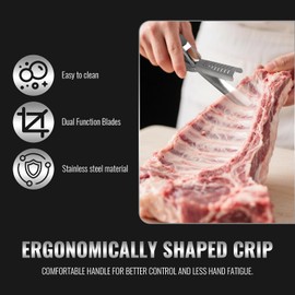 Rib Membrane Removal Tool, Rib Prep Tool, BBQ Rib Skinner, Stainless Steel Rib Membrane Remover Tool, Ergonomic Design for Effortless BBQ Rib Preparation