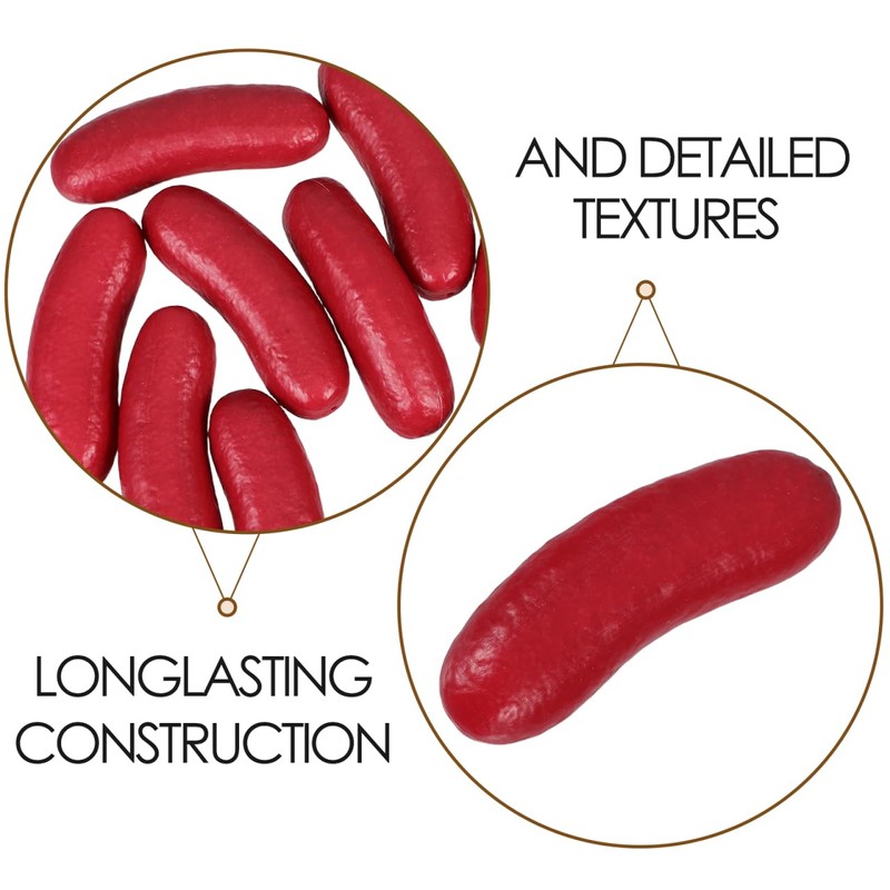 TOPPERFUN 10Pcs Fake Hot Dog Props Set of Realistic Sausages
