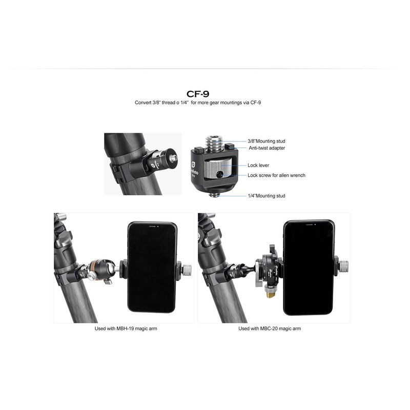 LEOFOTO TDC-32 Tripod Leg Clamp 32 mm + CF-9 Thread