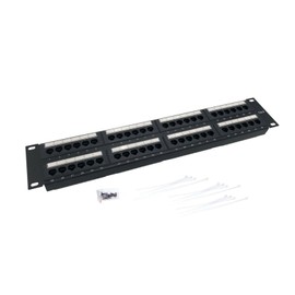 CNAweb 48 Port Cat6 2U Rackmount 110 RJ45 Network Patch Panel 568A 568B