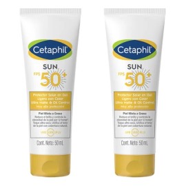 Combo Cetaphil Sun Oil Control Fps50 Color 50ml