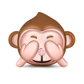 GNOCE Monkey Charms Champagne Monkey with Two Black Stone Eyes and Pink Nose 925 Sterling Silver Monkey Bead Charm Pendant for Bracelet/Necklace Women Girls Gift, Silver