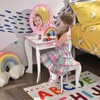 MAT EXPERT Kids Vanity Set with Stool & Mirror, Toddler