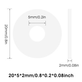 Grevosea 20Pcs Nylon Flat Washer 13/16" OD,3/16" ID Clear Nylon Washers 1/16" Thickness Flat Washer Gasket Round Washer Assortment for Glass Shower Door Handle Better Sealing Than Rubber Washers