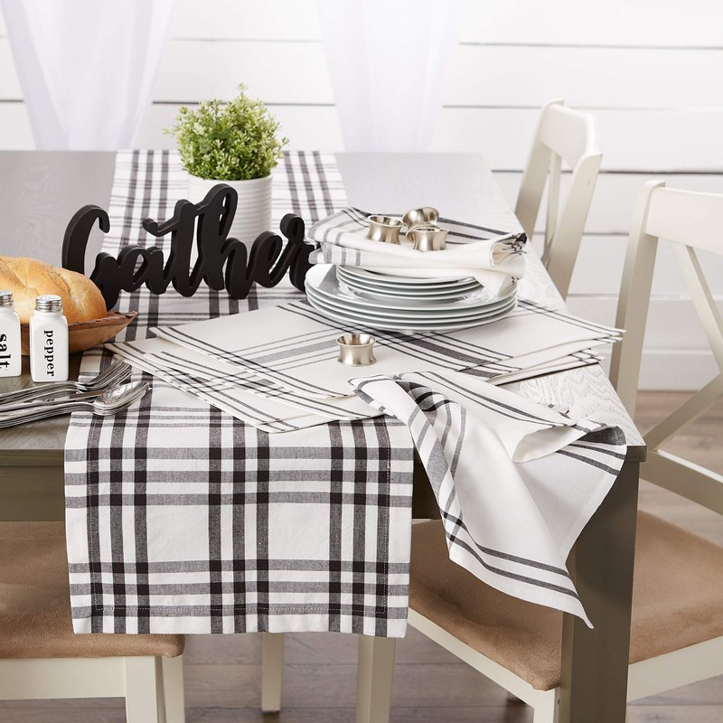 DII Home Sweet Farmhouse Kitchen Textiles, Placemats, 13x19, Black 6