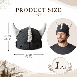 100% Wool Sauna Hat, Felt Viking Cap, Heat Protection Gray Hat