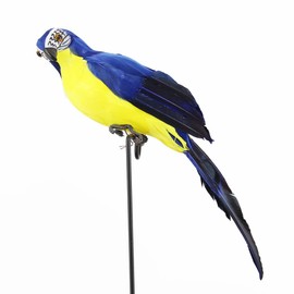 LWINGFLYER Artificial Parrot Life Size Artificial Simulation Foam Feather Parrot Macaw Bird for Costume Shoulder Ornament Modern Home Garden Party Decoration (13.8inch/35cm, Turquoise)