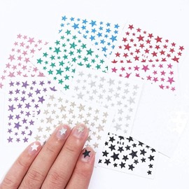 Star Nail Art Sticker Decals Nail Art Supplies 3D Self-Adhesive Nail Stickers Nails Slider Stars Stickers for Nails Glitter Shiny DIY Decoration Manicure Tips 10 Sheets