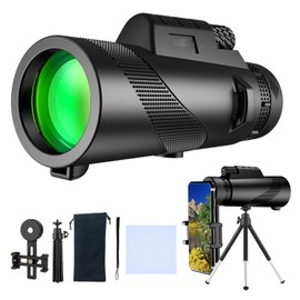 HYTAMY Monocular Telescope 80 x 100 High Powered Monoculars for Adults with Tripod，Monocular for Smartphone Suitable for Bird Watching Larger Vision, Hunting, Wildlife, Travel, Camping, Hiking (Black)