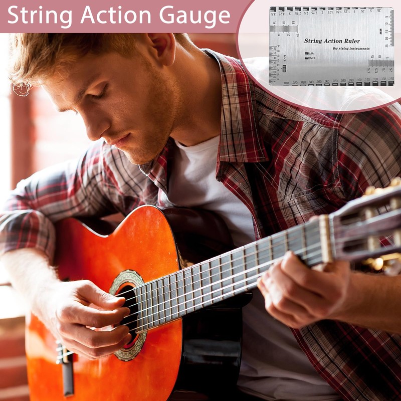 Ryaupy Durable String Action Guide Ruler, Measuring Gauge for Luthier