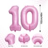 BlingABC 40 Inch Pastel Pink Number 10 Balloons 10th Birthday