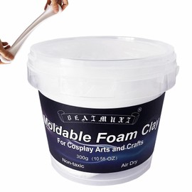 Foam Clay Cosplay Moldable Air Dry Foam Clay Craft 300g White Lightweight Sculpting Foam for Costumes Sanding Cosplay