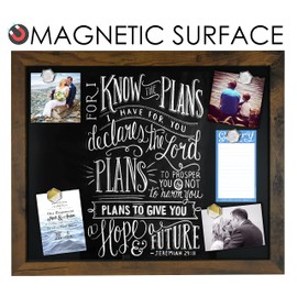 Loddie Doddie Magnetic Chalkboard - for Kitchen and Wall Decor - Easy-to-Erase Chalkboard - Framed Magnet Blackboard - Hanging Black Chalkboards (Rustic Frame, 18x22)