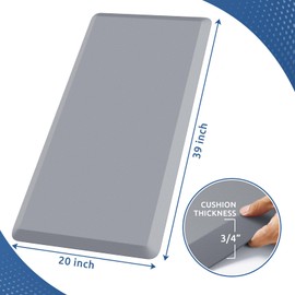 KitchenClouds KitchenClouds Kitchen Mat Cushioned Anti Fatigue Rug 20"x39" Waterproof, Non Slip, Standing and Comfort Desk/Floor Mats for House Sink Office (Grey,0.8inch)