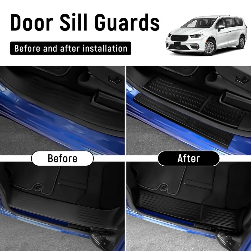 YOJOJOCO 6PCS Door Sill Protector for Chrysler Pacifica 2017-2025 Accessories
