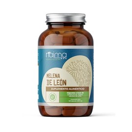 NAIMA Hongo Melena de León Orgánico, 120 Cápsulas | Cápsulas Veganas | Lion´s Manes Suplemento Alimenticio 100% Puro| Ingredientes Naturales, Sin Adit
