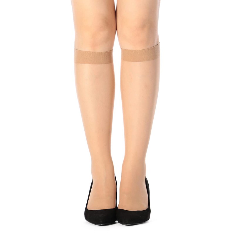 Fukusuke Women's High Socks, Solid Color, Compression Stockings, 2 Pairs
